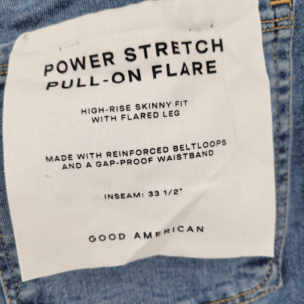 Good American Power Stretch Pull-on Flare Jeans Medium - Picture 4 of 9
